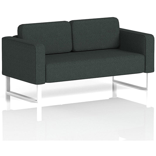 Brixworth 2 Seater Sofa, With White Legs, In Rivet Fabric, Charcoal