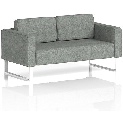 Brixworth 2 Seater Sofa, With White Legs, In Rivet Fabric, Prime