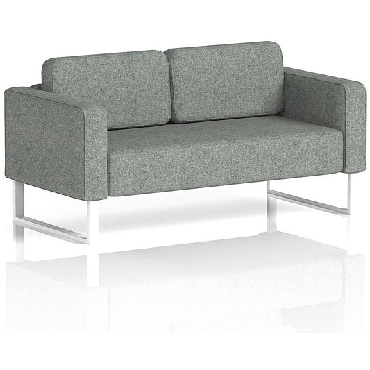 Brixworth 2 Seater Sofa, With White Legs, In Rivet Fabric, Prime
