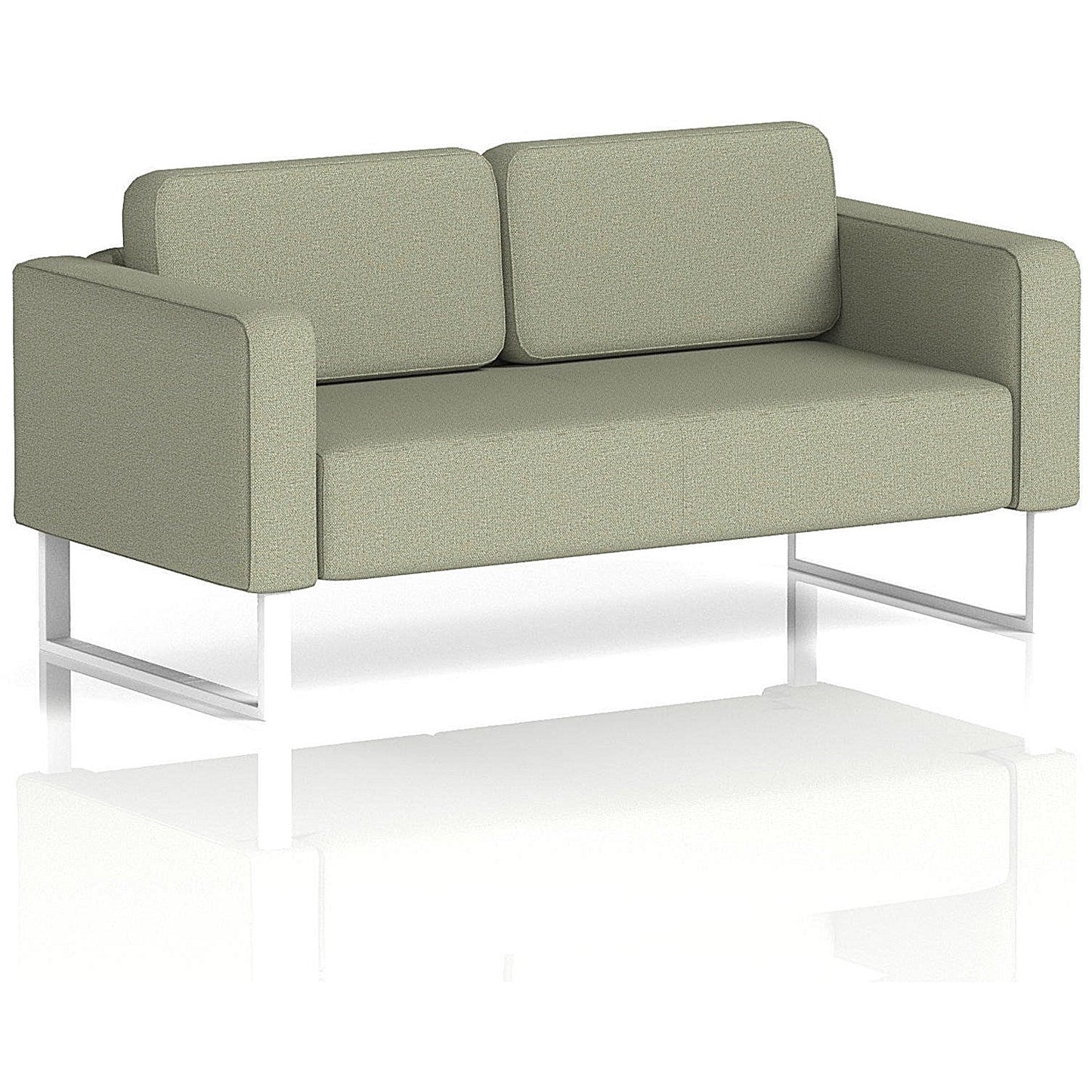 Brixworth 2 Seater Sofa, With White Legs, In Main Line Flax Fabric, Newbury