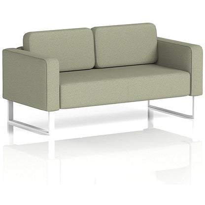 Brixworth 2 Seater Sofa, With White Legs, In Main Line Flax Fabric, Newbury