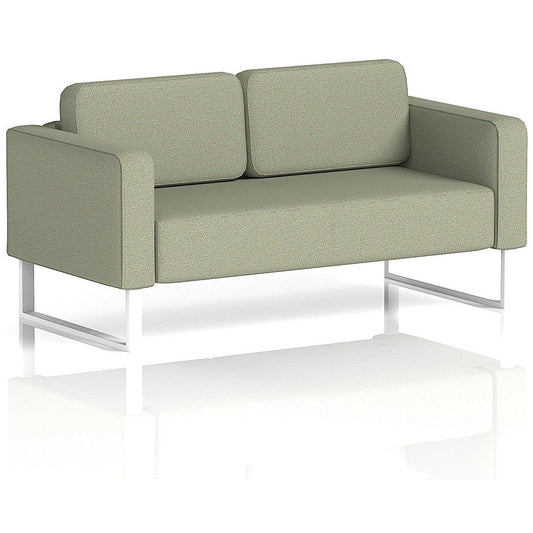 Brixworth 2 Seater Sofa, With White Legs, In Main Line Flax Fabric, Newbury