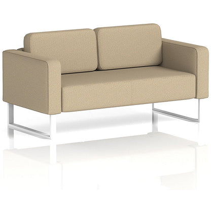 Brixworth 2 Seater Sofa, With White Legs, In Main Line Flax Fabric, Upminster