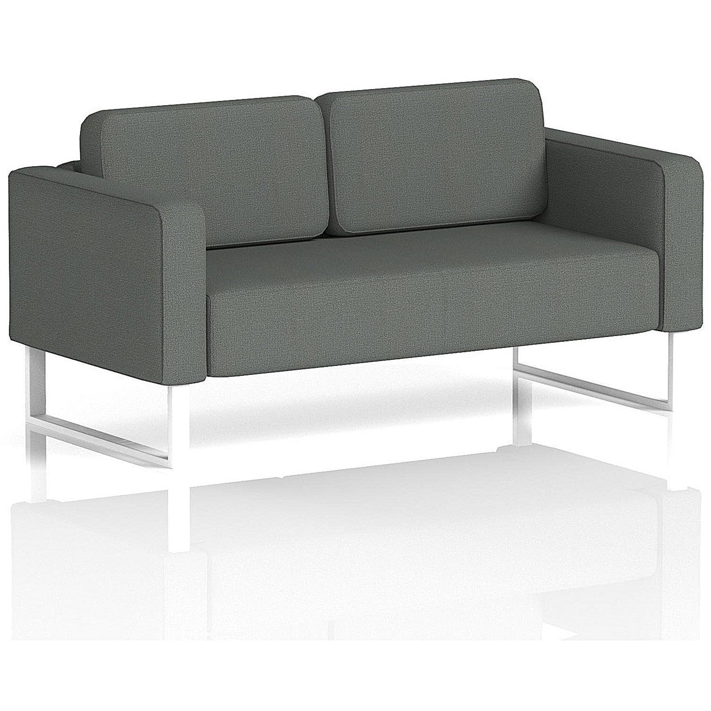 Brixworth 2 Seater Sofa, With White Legs, In Sumi Fabric, Kobe