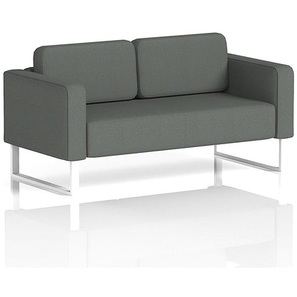 Brixworth 2 Seater Sofa, With White Legs, In Sumi Fabric, Kobe