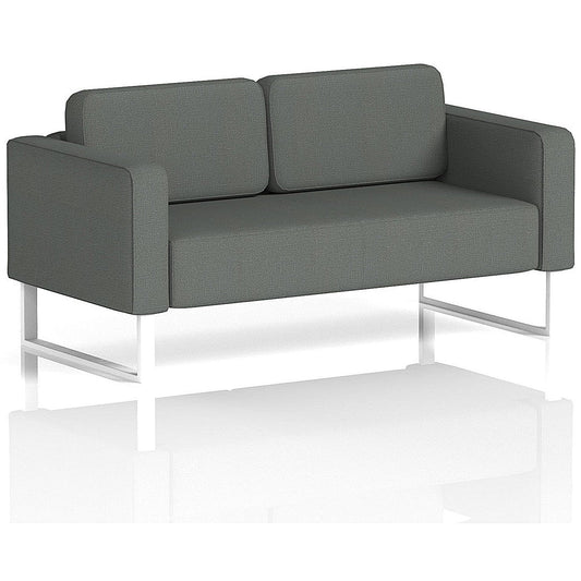 Brixworth 2 Seater Sofa, With White Legs, In Sumi Fabric, Kobe