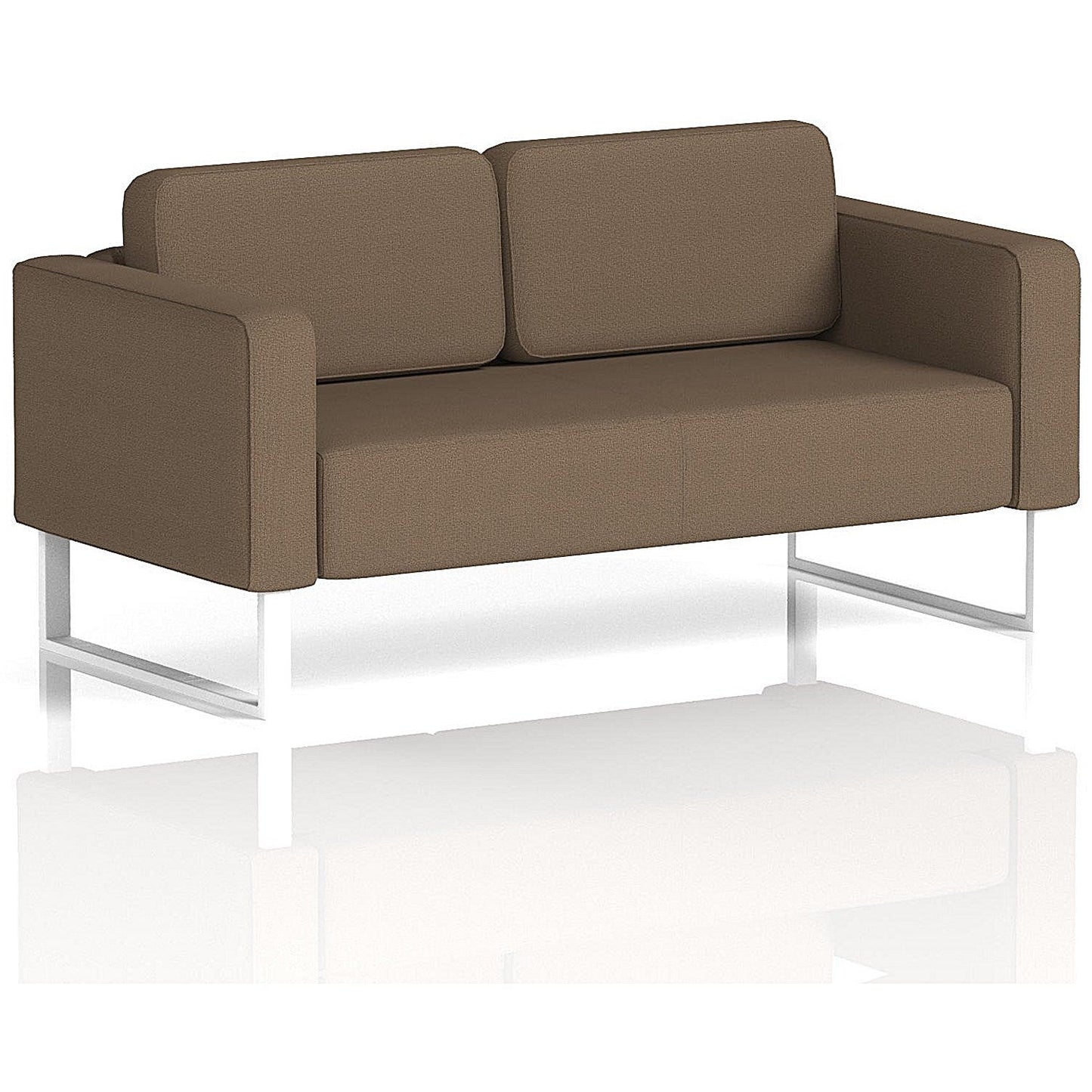 Brixworth 2 Seater Sofa, With White Legs, In Sumi Fabric, Osaka