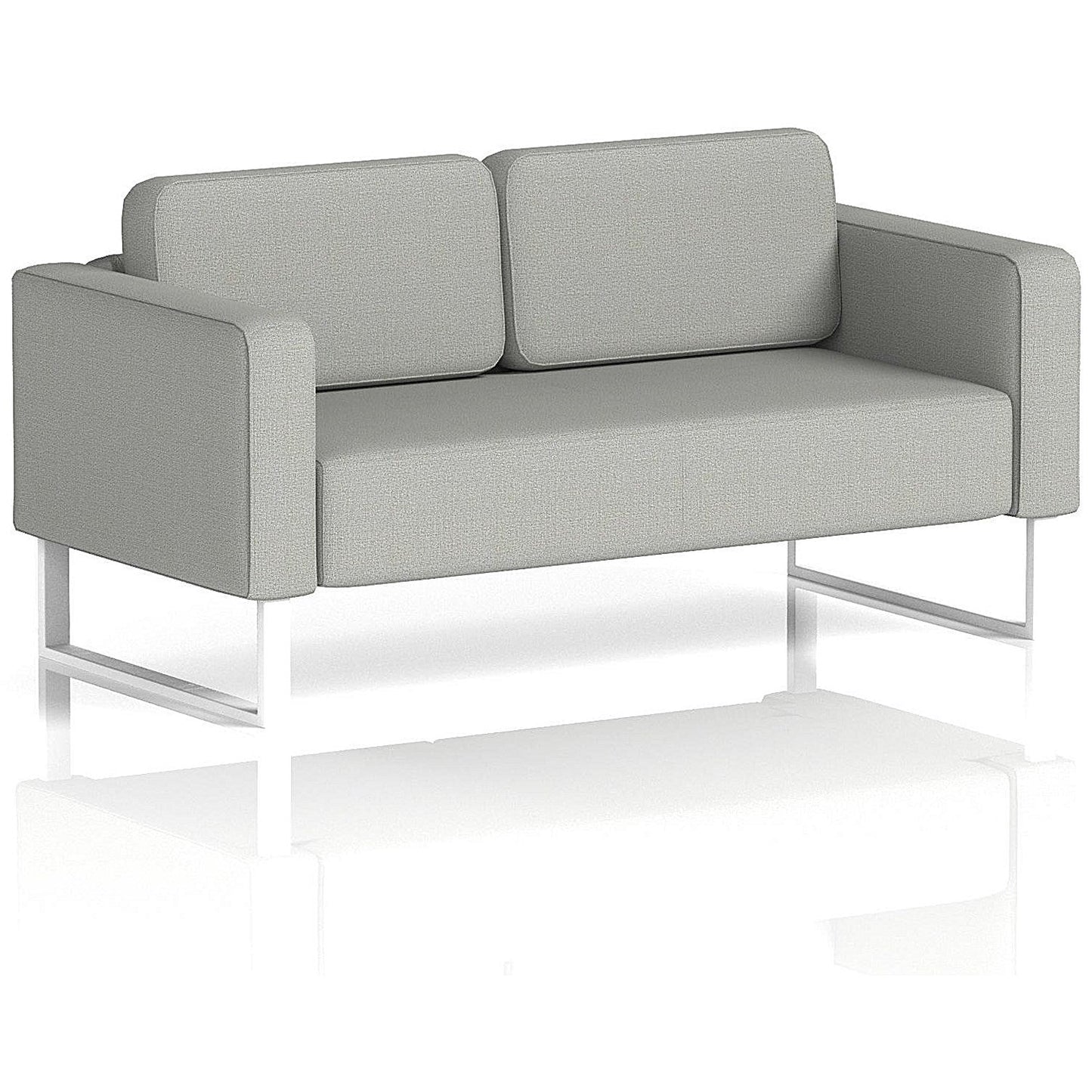 Brixworth 2 Seater Sofa, With White Legs, In Sumi Fabric, Tokyo