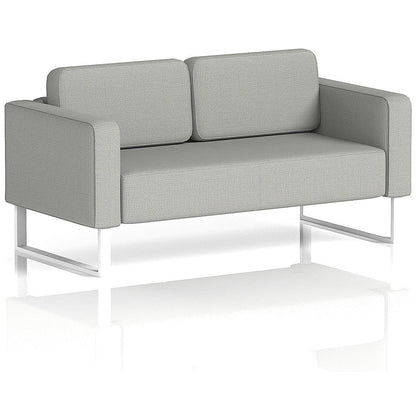 Brixworth 2 Seater Sofa, With White Legs, In Sumi Fabric, Tokyo