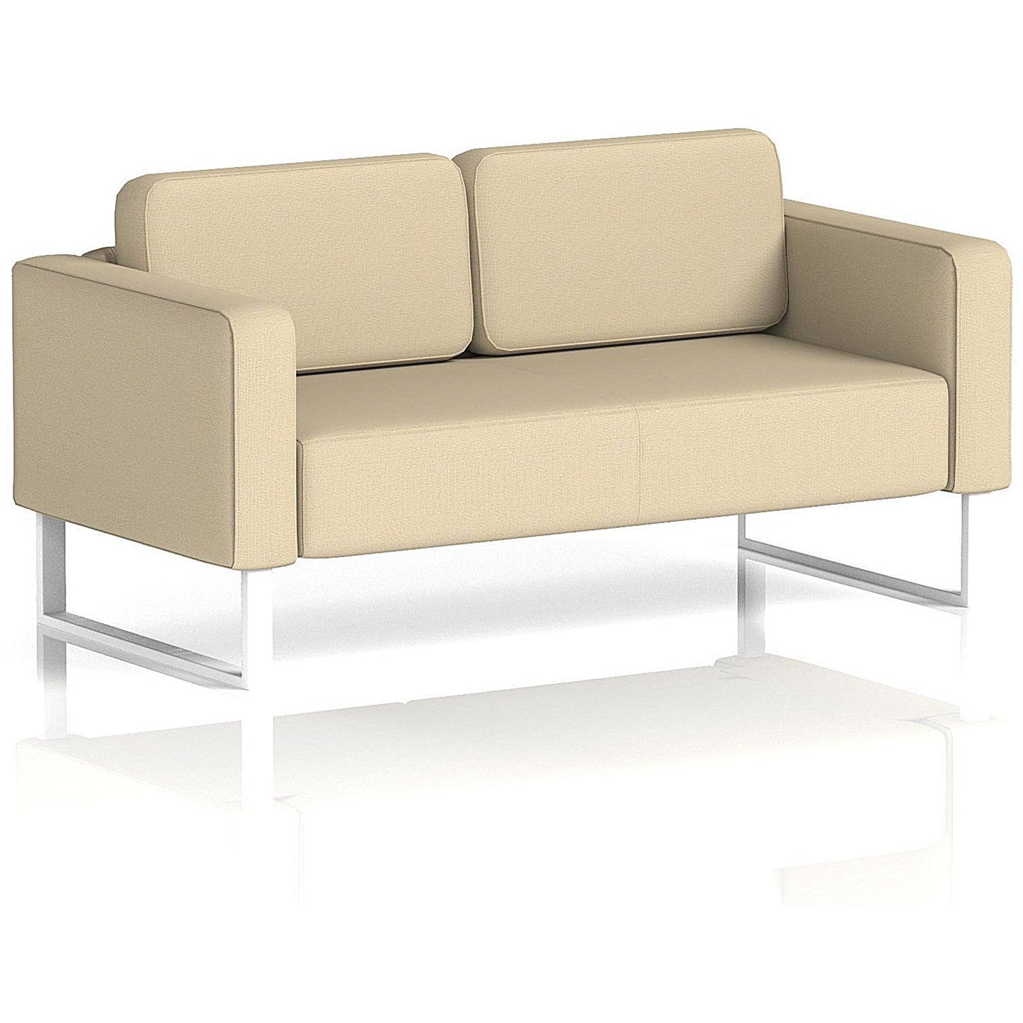 Brixworth 2 Seater Sofa, With White Legs, In Sumi Fabric, Zen