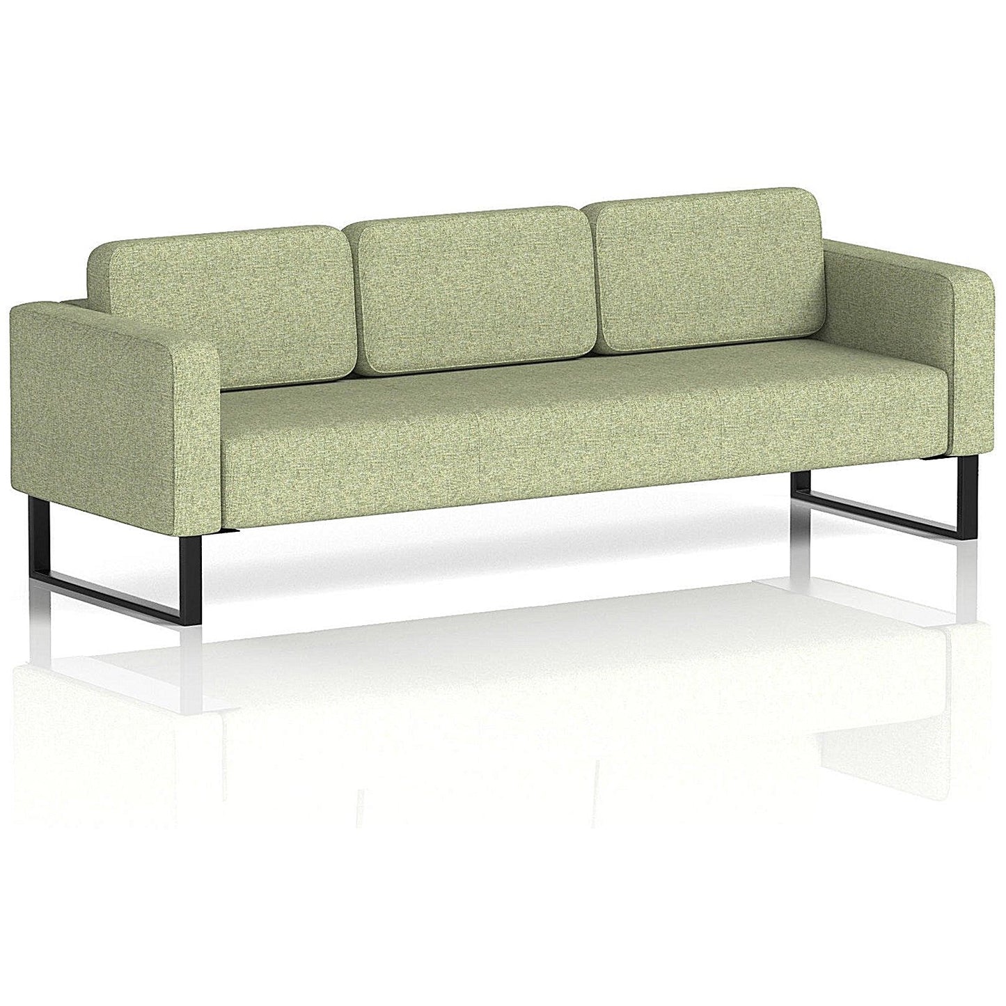 Brixworth 3 Seater Sofa, With Black Legs, In Rivet Fabric, Burnish