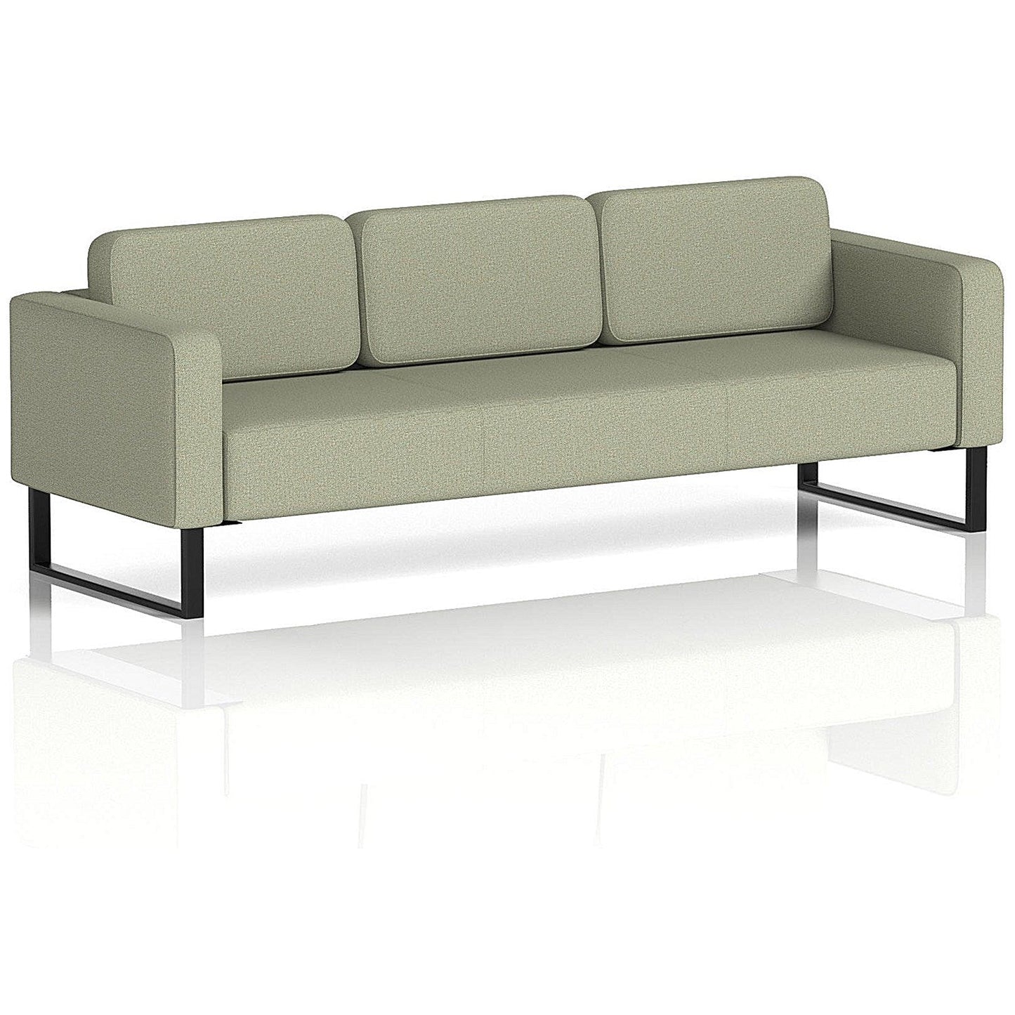 Brixworth 3 Seater Sofa, With Black Legs, In Main Line Flax Fabric, Newbury