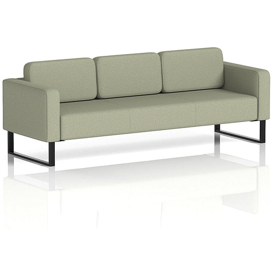Brixworth 3 Seater Sofa, With Black Legs, In Main Line Flax Fabric, Newbury