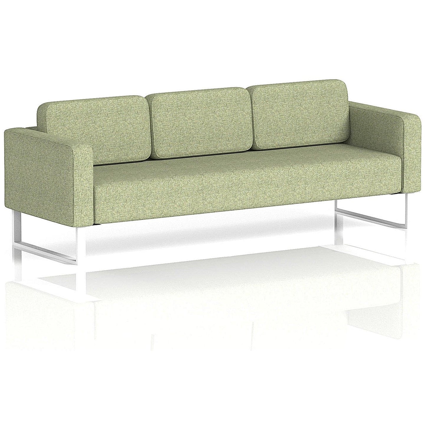Brixworth 3 Seater Sofa, With White Legs, In Rivet Fabric, Burnish