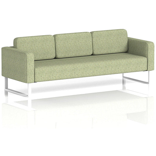Brixworth 3 Seater Sofa, With White Legs, In Rivet Fabric, Burnish