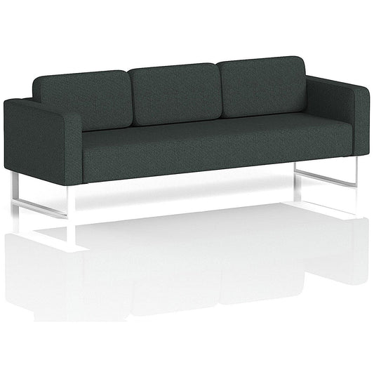 Brixworth 3 Seater Sofa, With White Legs, In Rivet Fabric, Charcoal