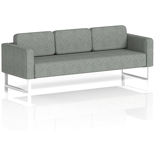 Brixworth 3 Seater Sofa, With White Legs, In Rivet Fabric, Prime