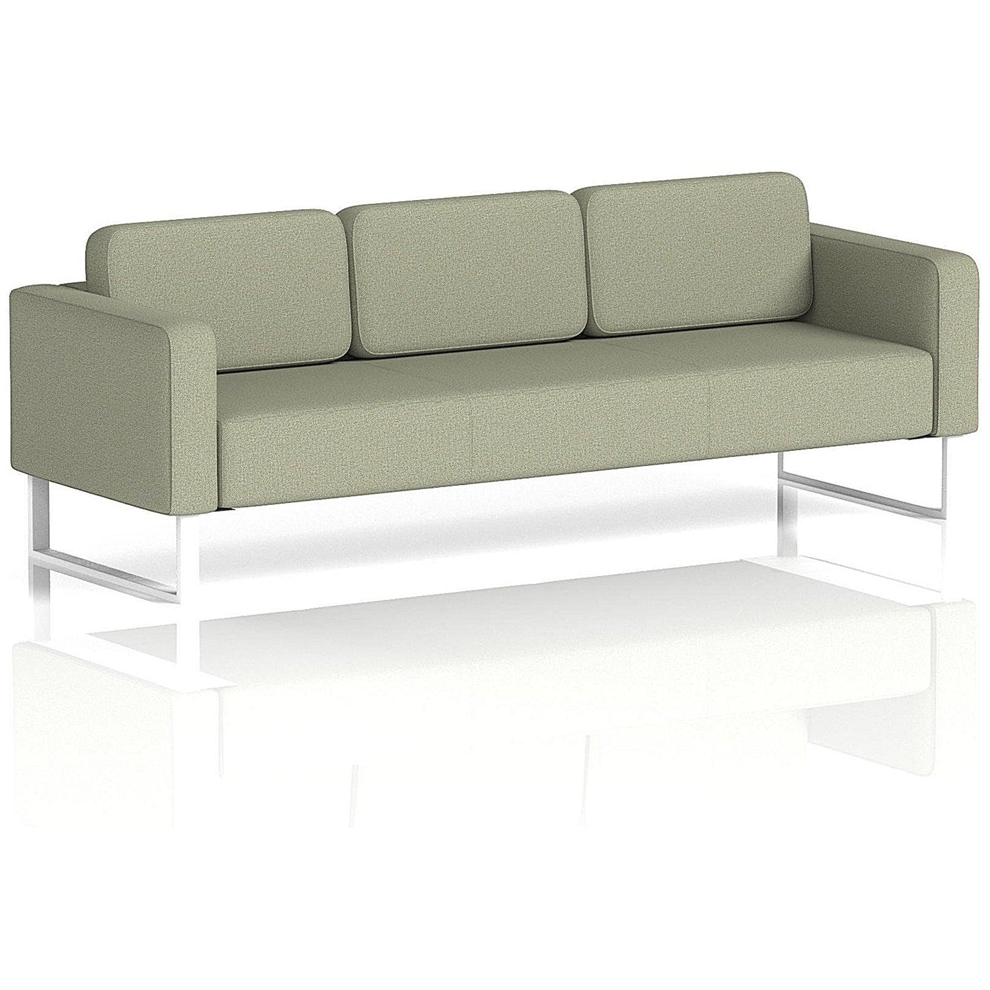 Brixworth 3 Seater Sofa, With White Legs, In Main Line Flax Fabric, Newbury