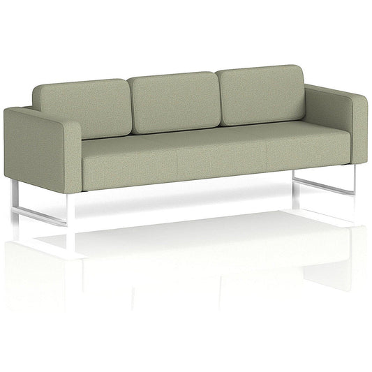 Brixworth 3 Seater Sofa, With White Legs, In Main Line Flax Fabric, Newbury
