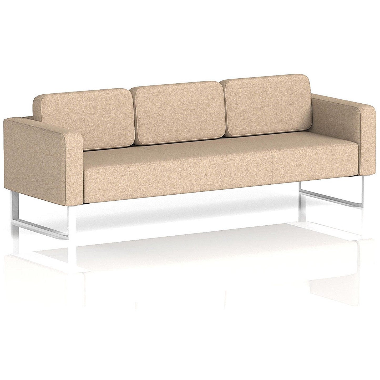 Brixworth 3 Seater Sofa, With White Legs, In Synergy Fabric, Affix