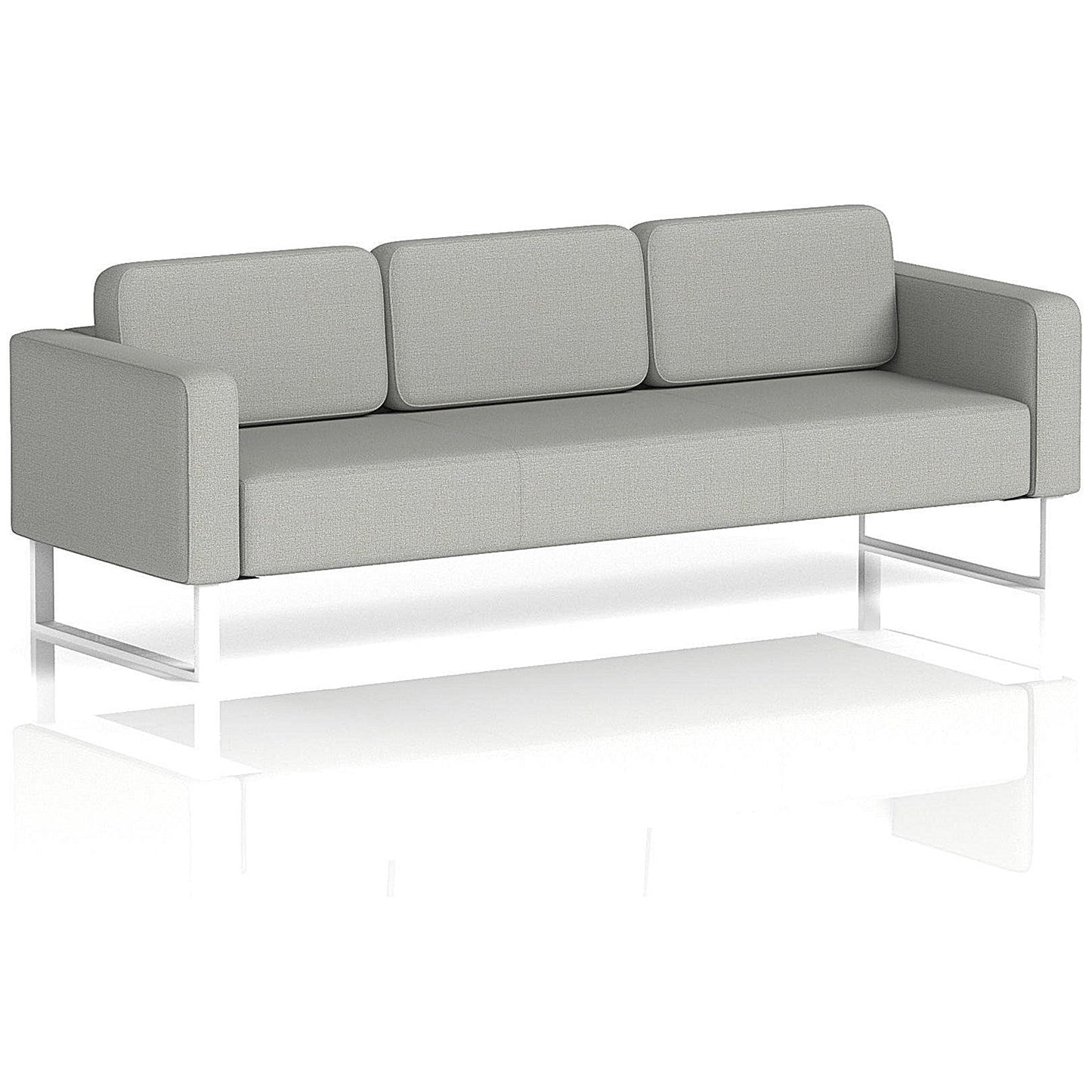 Brixworth 3 Seater Sofa, With White Legs, In Sumi Fabric, Tokyo