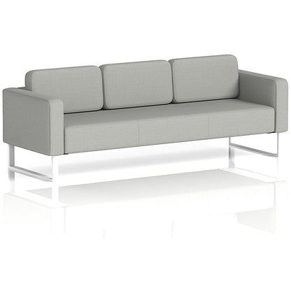 Brixworth 3 Seater Sofa, With White Legs, In Sumi Fabric, Tokyo