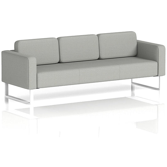 Brixworth 3 Seater Sofa, With White Legs, In Sumi Fabric, Tokyo