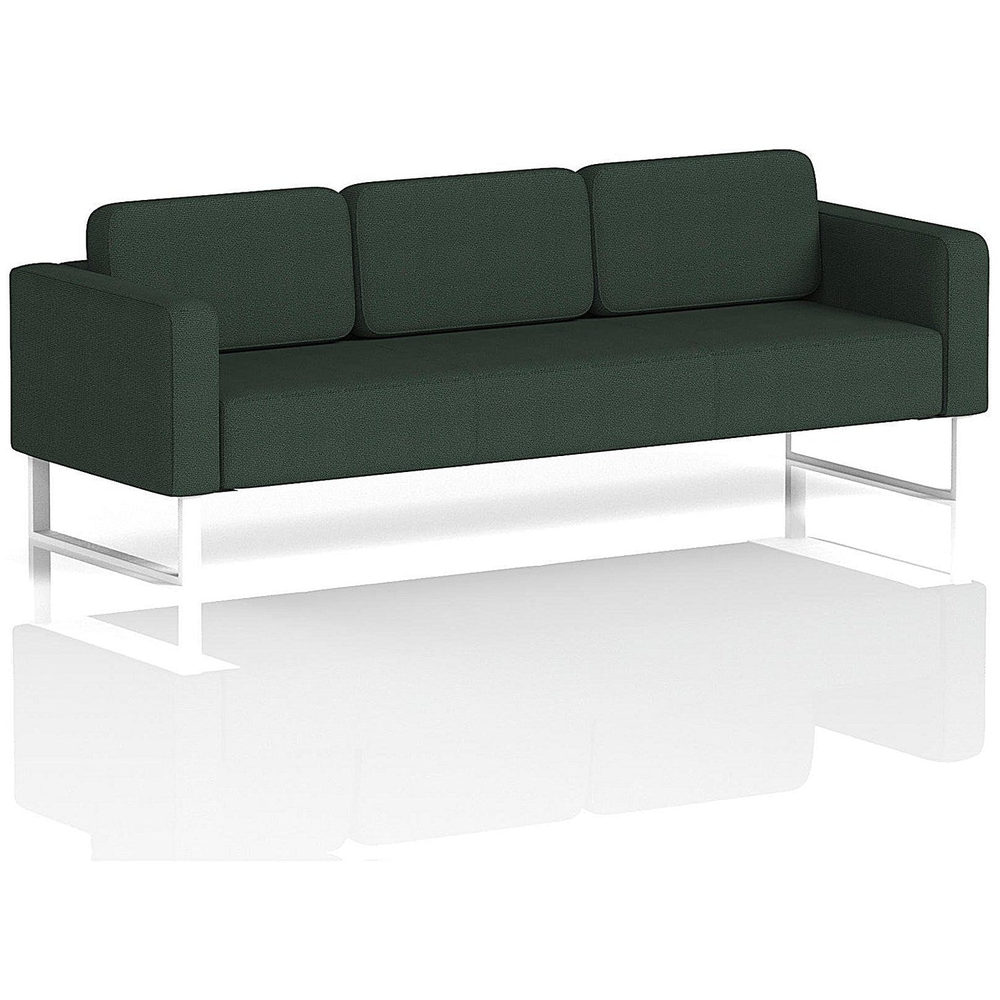 Brixworth 3 Seater Sofa, With White Legs, In Yoredale Fabric, Ingleton