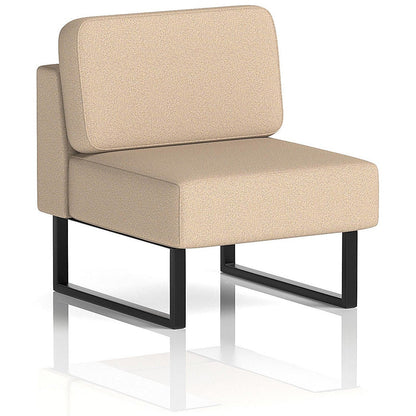 Brixworth Modular Seating Central Unit, With Black Legs, In Synergy Fabric, Affix