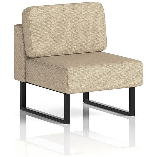 Brixworth Modular Seating Central Unit, With Black Legs, In Yoredale Fabric, Gordale