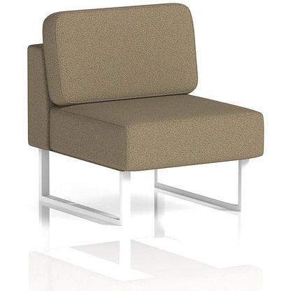 Brixworth Modular Seating Central Unit, With White Legs, In Main Line Flax Fabric, Bank