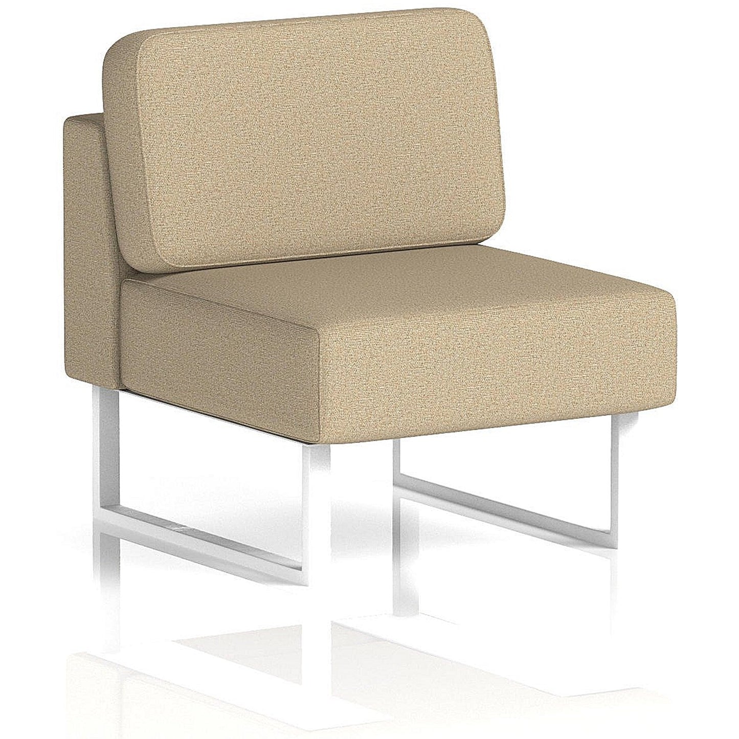 Brixworth Modular Seating Central Unit, With White Legs, In Main Line Flax Fabric, Upminster