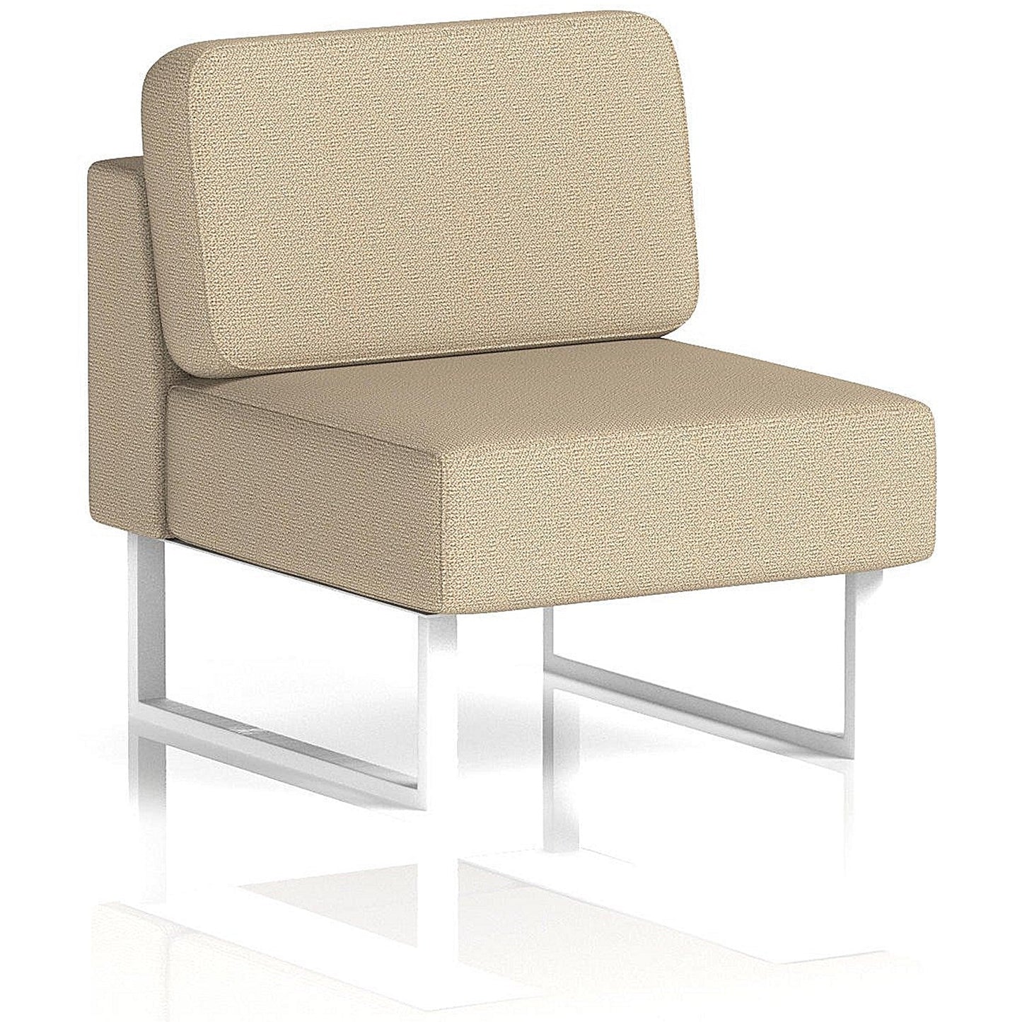 Brixworth Modular Seating Central Unit, With White Legs, In Yoredale Fabric, Gordale