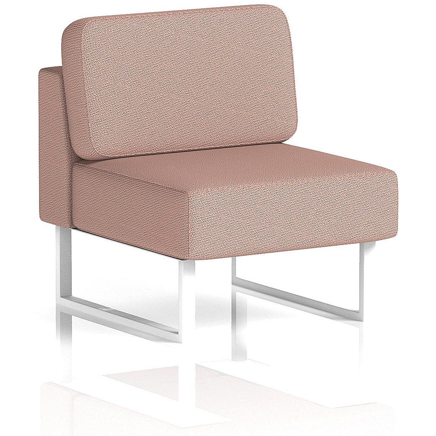 Brixworth Modular Seating Central Unit, With White Legs, In Yoredale Fabric, Kidstone