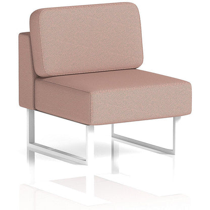 Brixworth Modular Seating Central Unit, With White Legs, In Yoredale Fabric, Kidstone