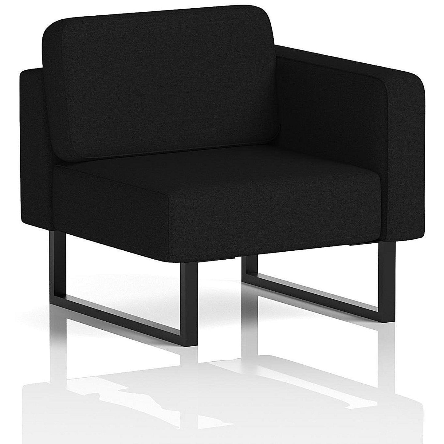 Brixworth Modular Seating Left Unit, With Black Legs, In X2 Fabric, Diameter