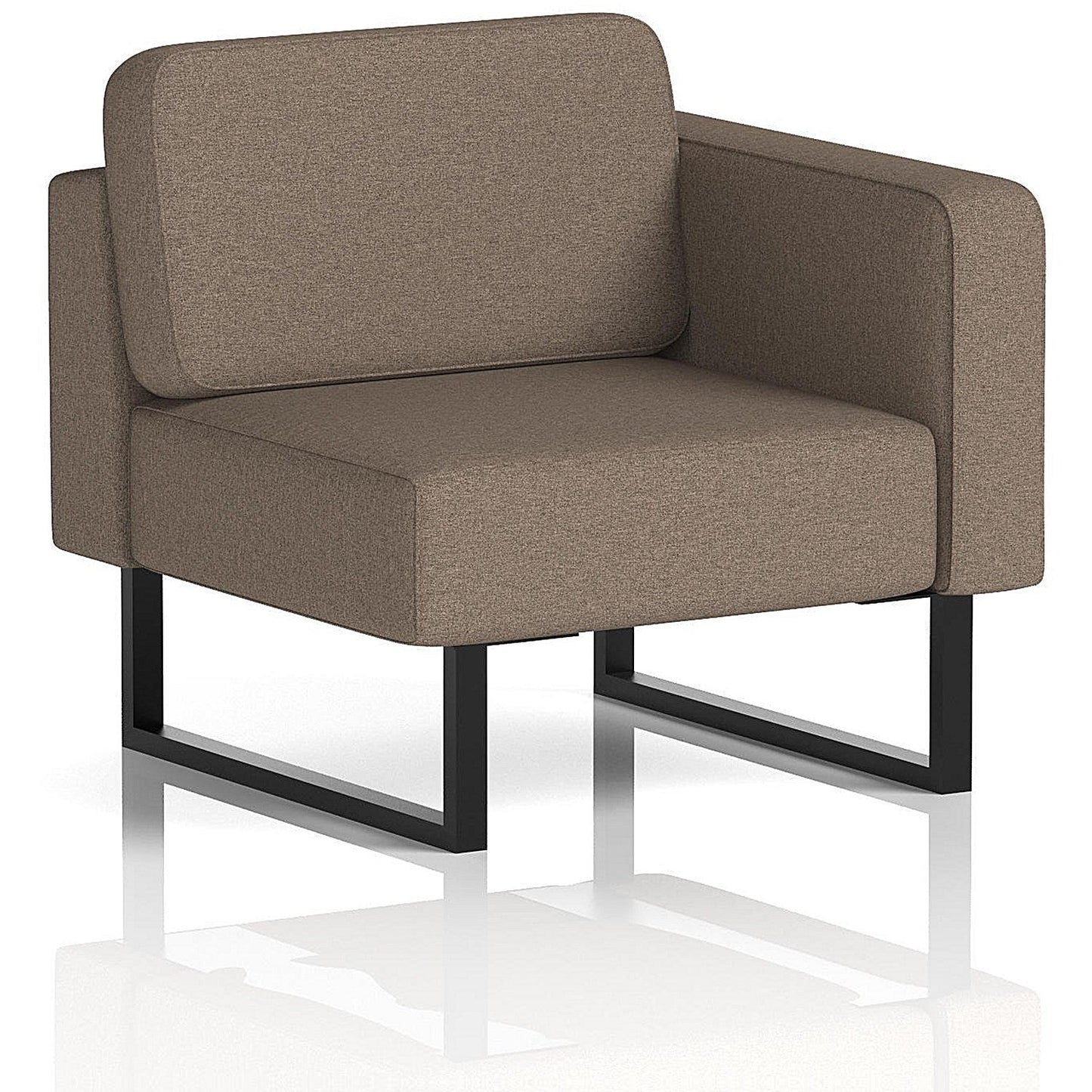 Brixworth Modular Seating Left Unit, With Black Legs, In X2 Fabric, Theory