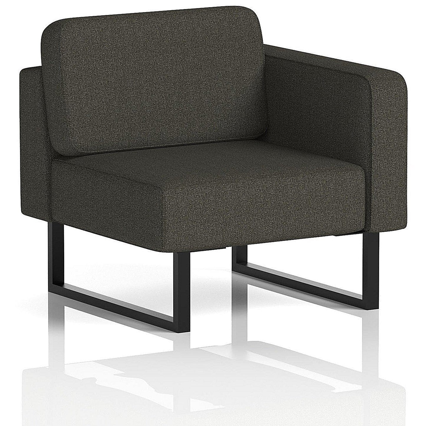 Brixworth Modular Seating Left Unit, With Black Legs, In Main Line Flax Fabric, Temple