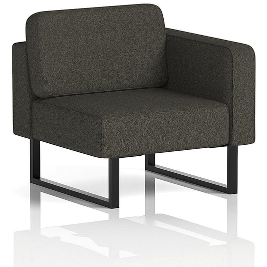 Brixworth Modular Seating Left Unit, With Black Legs, In Main Line Flax Fabric, Temple