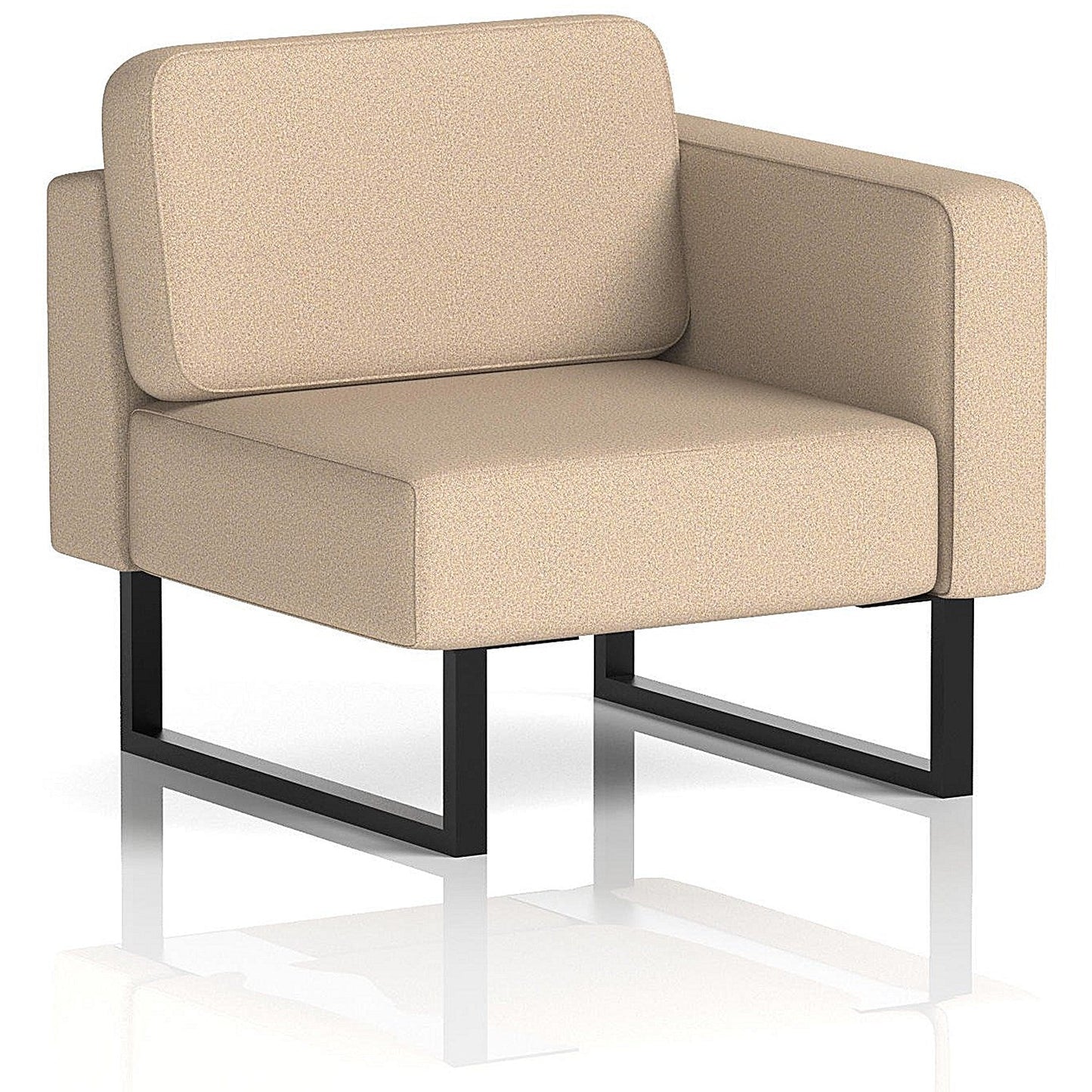 Brixworth Modular Seating Left Unit, With Black Legs, In Synergy Fabric, Affix