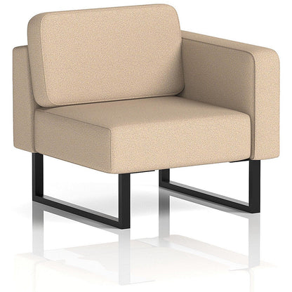 Brixworth Modular Seating Left Unit, With Black Legs, In Synergy Fabric, Affix