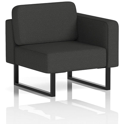 Brixworth Modular Seating Left Unit, With Black Legs, In Synergy Fabric, Mix