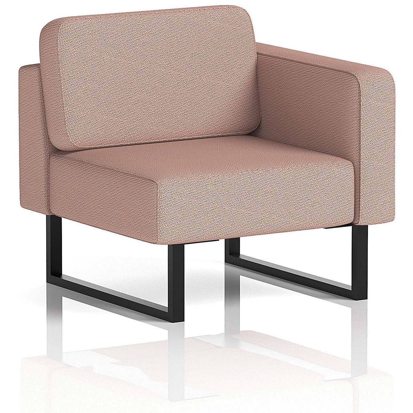 Brixworth Modular Seating Left Unit, With Black Legs, In Yoredale Fabric, Kidstone