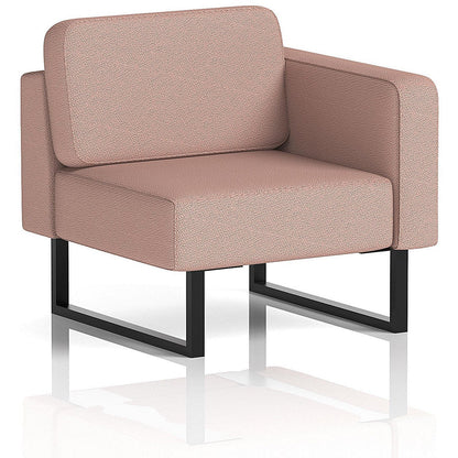 Brixworth Modular Seating Left Unit, With Black Legs, In Yoredale Fabric, Kidstone