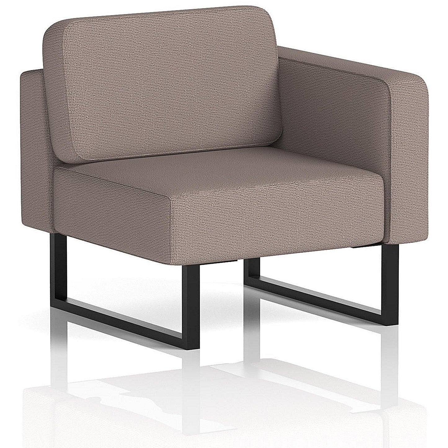 Brixworth Modular Seating Left Unit, With Black Legs, In Yoredale Fabric, Settle