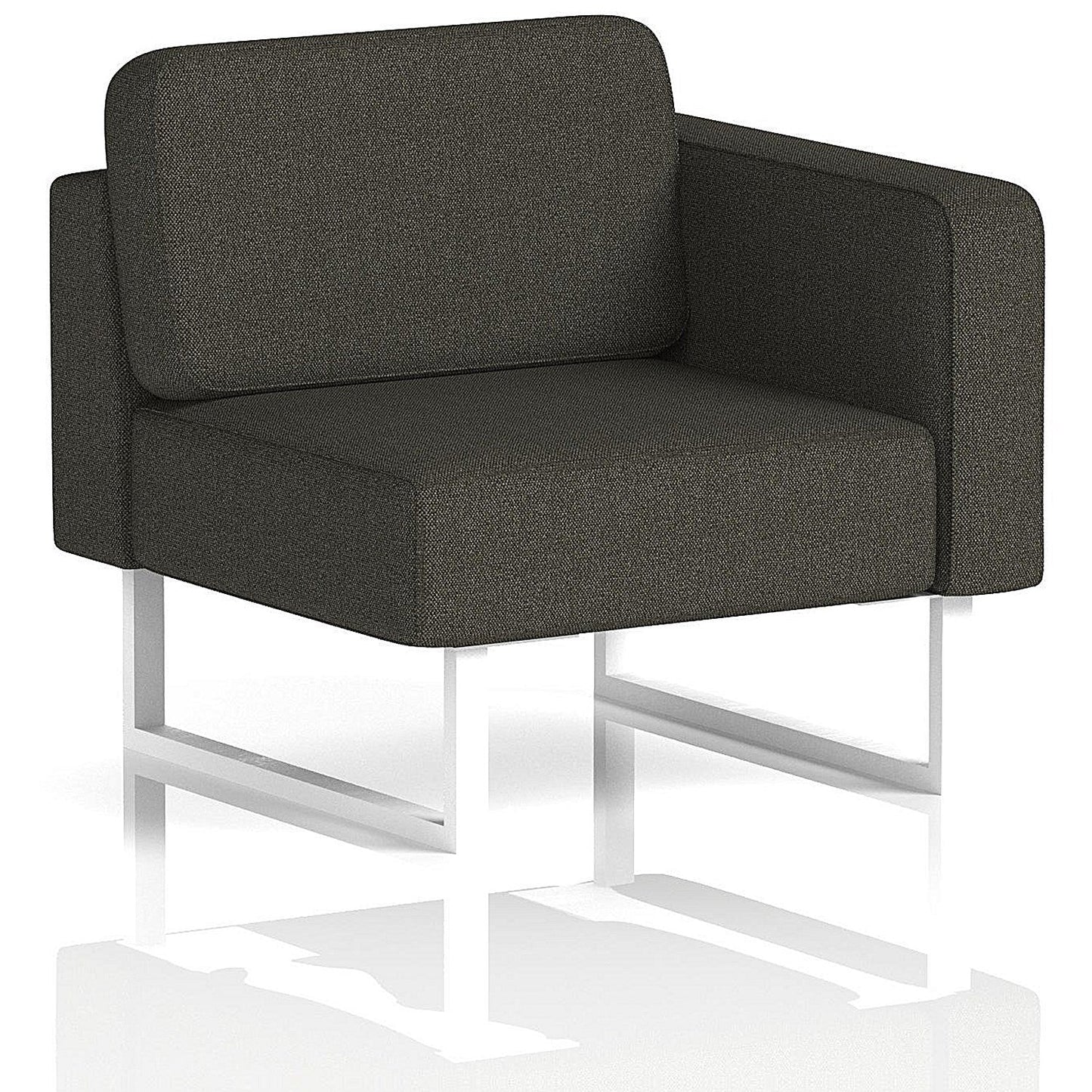 Brixworth Modular Seating Left Unit, With White Legs, In Main Line Flax Fabric, Temple