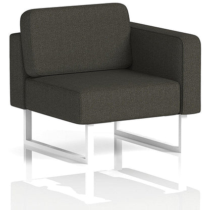 Brixworth Modular Seating Left Unit, With White Legs, In Main Line Flax Fabric, Temple