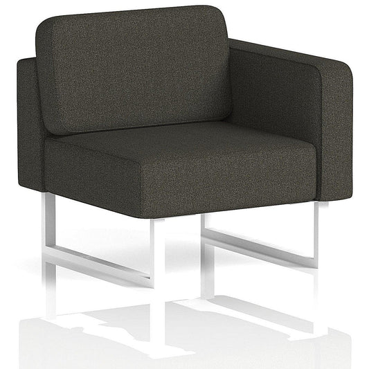 Brixworth Modular Seating Left Unit, With White Legs, In Main Line Flax Fabric, Temple