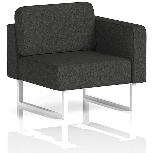 Brixworth Modular Seating Left Unit, With White Legs, In Synergy Fabric, Mix