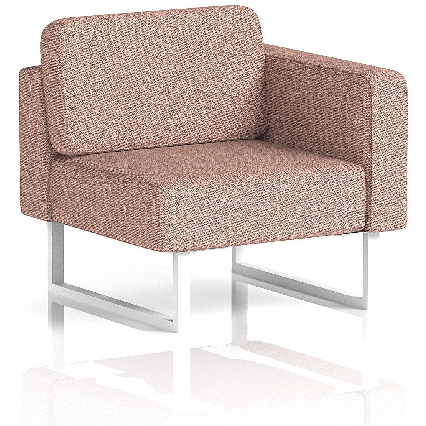 Brixworth Modular Seating Left Unit, With White Legs, In Yoredale Fabric, Kidstone